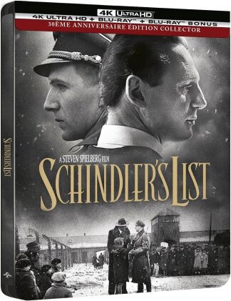 Schindler's List (1993) (n/b, Édition Collector 30ème Anniversaire, Édition Limitée, Version Restaurée, Steelbook, 4K Ultra HD + 2 Blu-ray)