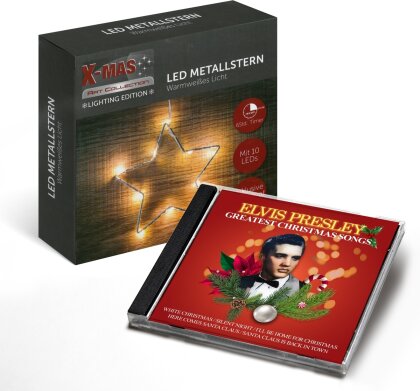 Elvis Presley - LED - Metallstern inkl. Greatest Christmas Songs
