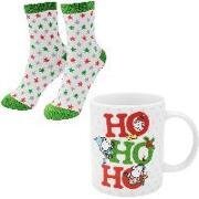 Sheepworld Tassen-Socken-Set bestehend aus einer Tasse mit Motivdruck - "HO HO HO" und einem Paar Socken in Größe 36-40