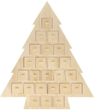Adventskalender "Tanne" aus Holz mit 24 Schubladen - FSC 100%