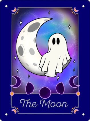 Galaxy Ghouls Tarot: The Moon - Mini Tin Sign