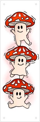 Little Mushroom Trio - Slim Tin Sign