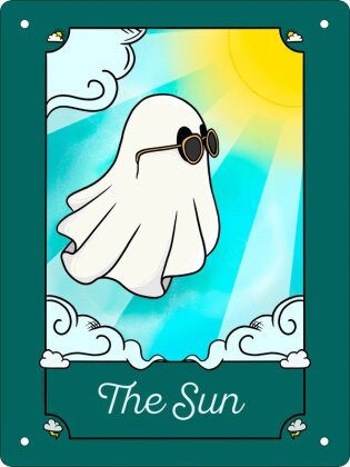 Galaxy Ghouls Tarot: The Sun - Mini Tin Sign