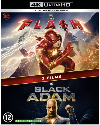 The Flash (2023) / Black Adam (2022) (2 4K Ultra HDs + 2 Blu-ray)