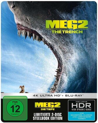 Meg 2 - The Trench / Die Tiefe (2023) (Limited Edition, Steelbook, 4K Ultra HD + Blu-ray)