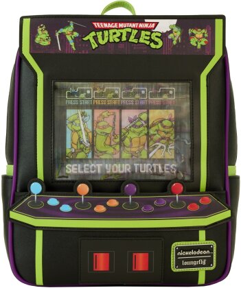 Loungefly: Nickelodeon - Teenage Mutant Ninja Turtles 40th Anniversary Vintage Arcade Lenticular Glow Mini Backpack