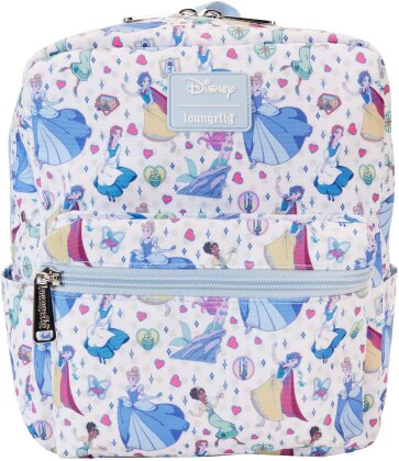 Loungefly: Disney Princess - Manga Style All-Over Print Nylon Square Mini Backpack
