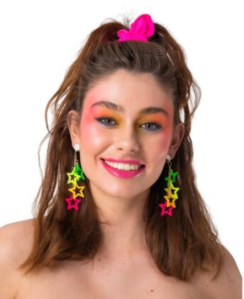 80s Neon Sternen Ohrringe