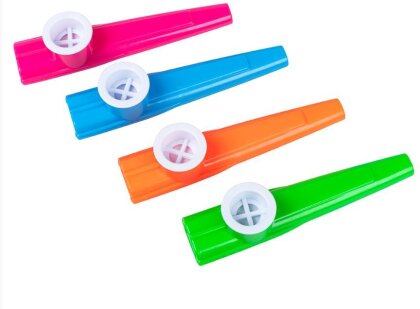 Kazoos 4 Stck in 4 Farben - 11 x 2 cm