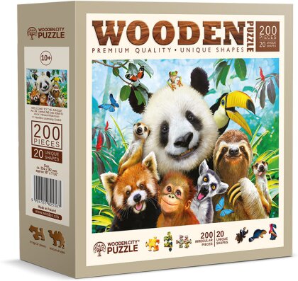 Puzzle Holz M Welcome to the - Jungle, 200 Teile, spezielle