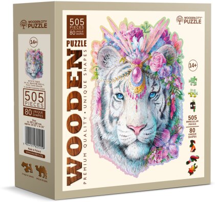 Puzzle Holz XL Mystic Tiger - 505 Teile, aussergewöhnliche