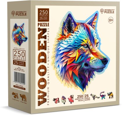 Puzzle Holz L Classy Wolf - 250 Teile, aussergewöhnliche