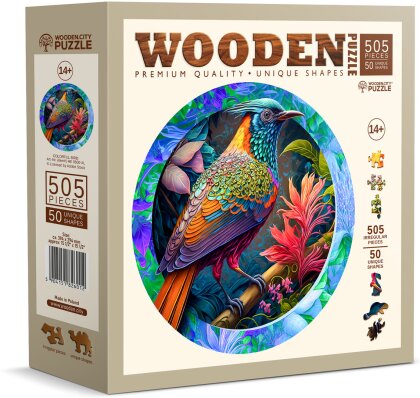 Puzzle Holz XL Colorful Bird - 505 Teile, aussergewöhnliche