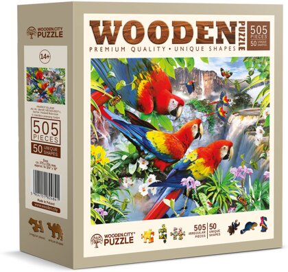 Puzzle Holz L Parrot Island - 505 Teile, aussergewöhnliche