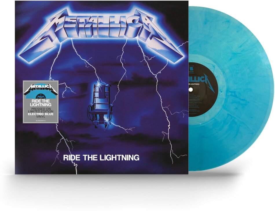 Metallica - Ride The Lightning (2023 Reissue, 2016 Remaster, Clear Blue Vinyl, LP)