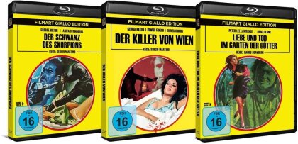 Der Schwanz des Skorpions (1971) / Der Killer von Wien (1971) / Liebe und Tod im Garten der Götter (1972) (Filmart Giallo Edition, Bundle, Édition Limitée, Uncut, 3 Blu-ray)