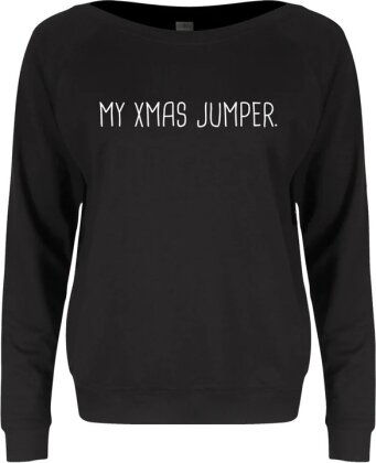 My Xmas Jumper - Ladies Black Slounge Christmas Jumper