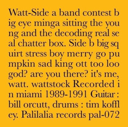 Watt - Recorded In Miami 1989-1991 (LP)