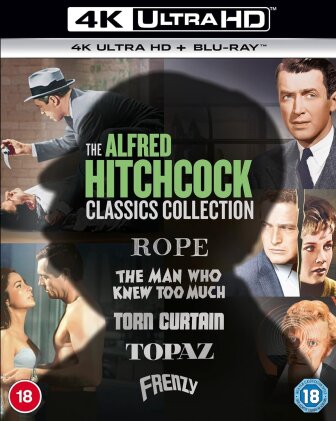 The Alfred Hitchcock Classics Collection - Rope (1948) / The Man Who Knew Too Much (1956) / Torn Curtain (1966) / Topaz (1969) / Frenzy (1972) (5 4K Ultra HDs + 5 Blu-rays)