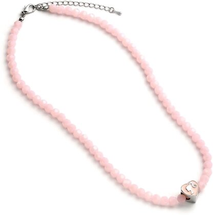 Barbie: Pink Bead Necklace With Heart Shaped Silhouette Bead Charm