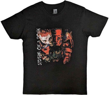 System Of A Down Unisex T-Shirt - Painted Faces (Black)