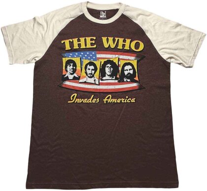 The Who Unisex Raglan T-Shirt - Invades America (Brown & Natural)