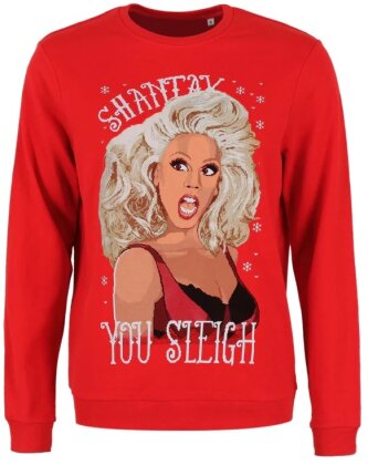 Shantay You Sleigh Drag Queen - Ladies Red Christmas Jumper