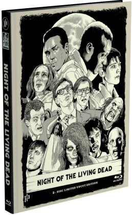 Night of the Living Dead (1968) (Cover B, Limited Edition, Mediabook, Uncut, Blu-ray + DVD)