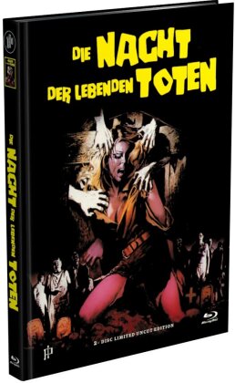 Die Nacht der lebenden Toten (1968) (Cover F, Limited Edition, Mediabook, Uncut, Blu-ray + DVD)