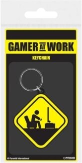 Pyramid - Gamer At Work (Caution Sign) Pvc Keychain