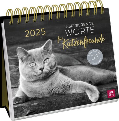 Postkartenkalender 2025 - Inspirierende Worte für Katzenfreunde