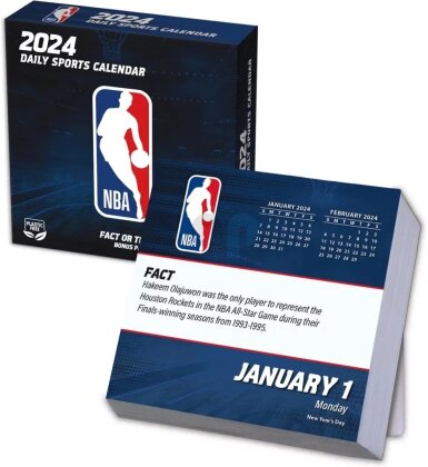 NBA - All Team - Calendrier quotidien détachable dans une boîte 2024 (13.35 x 13.35 cm)