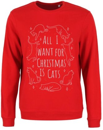 All I Want For Christmas Is Cats Ladies Red Christmas Jumper