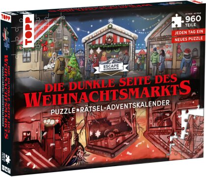 Puzzle-Rätsel-Adventskalender: Der geheimnisvolle Weihnachtsmarkt - 24 Puzzles mit insgesamt 960 Teilen