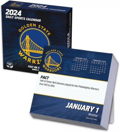 NBA - Golden State Warriors - Calendrier quotidien détachable dans une boîte 2024 (13.35 x 13.35 cm)