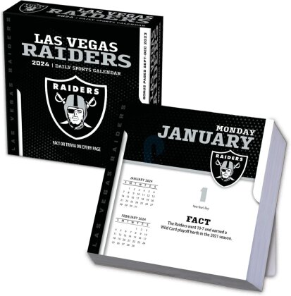NFL - Las Vegas Raiders - Calendrier quotidien détachable dans une boîte 2024 (13.35 x 13.35 cm)