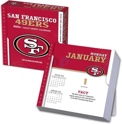 NFL - San Francisco 49ers - Tages-Abreisskalender in einer Box 2024 (13.35 x 13.35 cm)