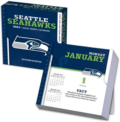 NFL - Seattle Seahawks - Calendrier quotidien détachable dans une boîte 2024 (13.35 x 13.35 cm)