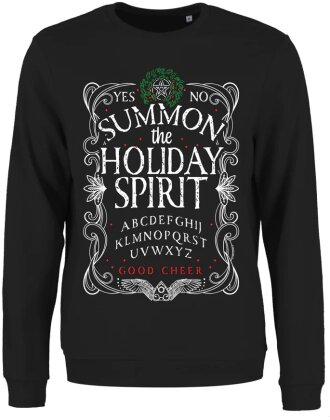 Summon The Holiday Spirit Ladies Black Christmas Jumper