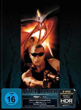 Pitch Black (2000) (Red Artwork, Director's Cut, Limited Edition, Mediabook, 4K Ultra HD + 2 Blu-rays)