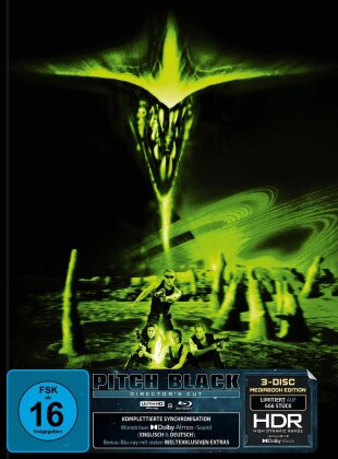 Pitch Black (2000) (Green Artwork, Director's Cut, Edizione Limitata, Mediabook, 4K Ultra HD + 2 Blu-ray)