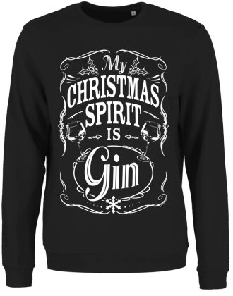My Christmas Spirit Is Gin Ladies Black Christmas Jumper