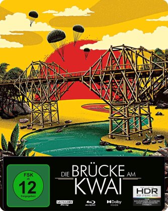 Die Brücke am Kwai (1957) (Édition Limitée, Version Remasterisée, Steelbook, 4K Ultra HD + Blu-ray)