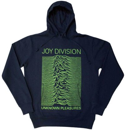 Joy Division Unisex Pullover Hoodie - Unknown Pleasures FP (Navy Blue)