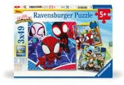 Ravensburger Kinderpuzzle 05730 - Spideys Abenteuer - 3x49 Teile Spidey und seine Super-Freunde Puzzle für Kinder ab 5 Jahren