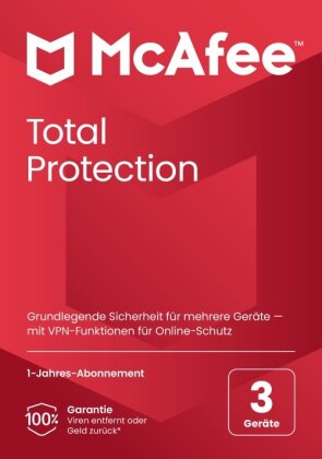 McAfee Total Protection, 3-Geräte, 1-Jahr - Windows/Mac/Android/iOS (Code in a Box)