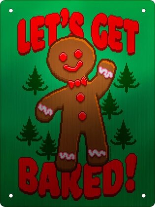 Let's Get Baked Christmas - Mini Mirrored Tin Sign