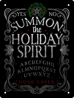 Ouija Christmas: Summon The Holiday Spirit - Mini Mirrored Tin Sign