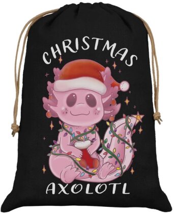 Christmas Axolotl - Hessian Santa Sack