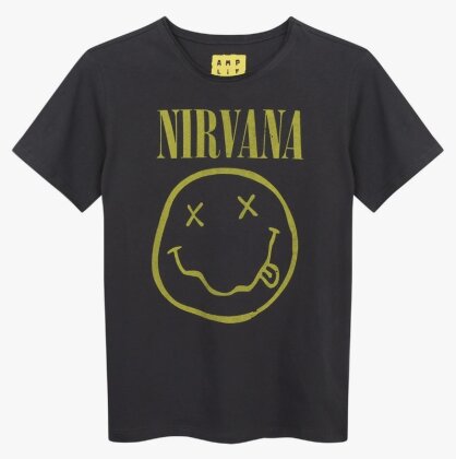 Nirvana: Smiley Face - Amplified Vintage Charcoal Kids T-Shirt 5/6 Years